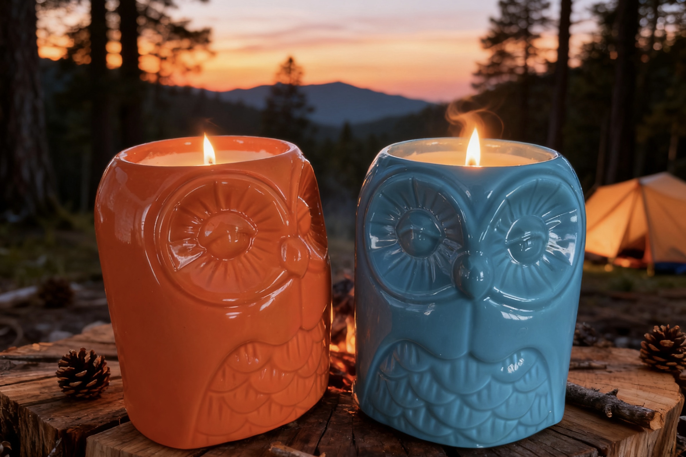 Ceramic Owl Candle